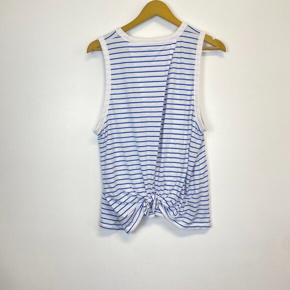 J. Crew Blue and White Striped Back Knot Tank Top - Picture 9 of 13